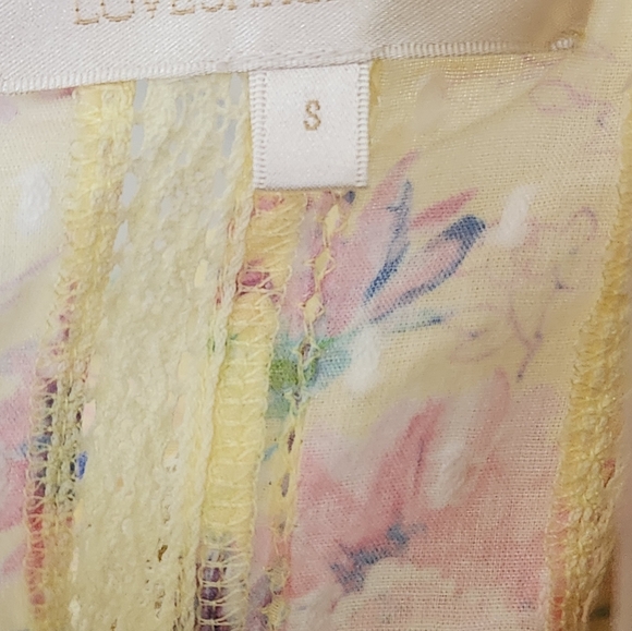 LoveShackFancy Yellow Floral Mini Dress